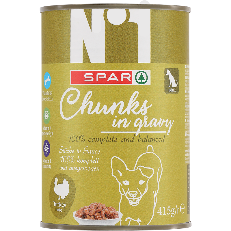Koiranruoka SPAR 415 g kalkkuna kastikkeessa