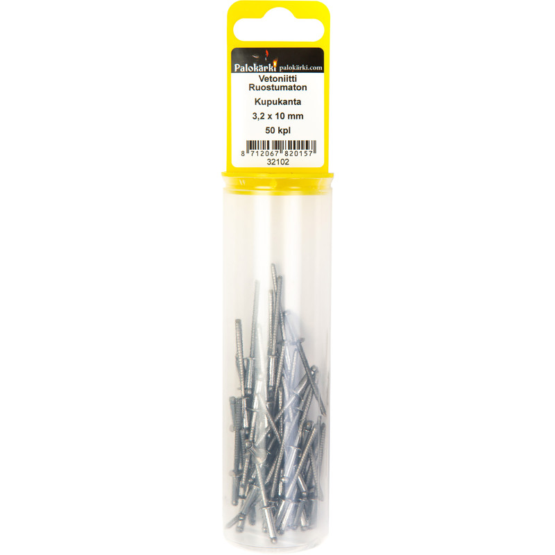 Vetoniitti, ruostumaton kupukanta 3,2 x 10 mm/ 50 kpl