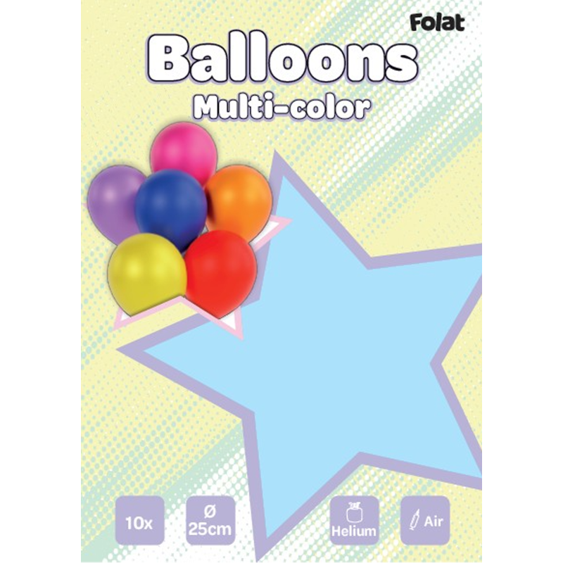Ilmapallo Folat 10 kpl värimix