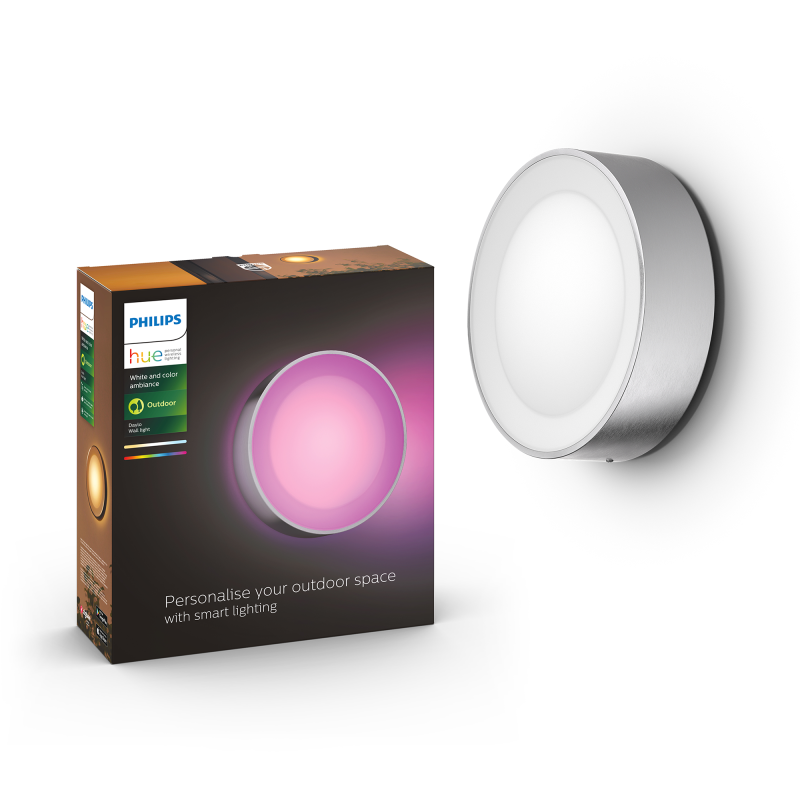 Ulkoseinävalaisin Philips Hue Daylo White and Color Ambiance 15W, teräs