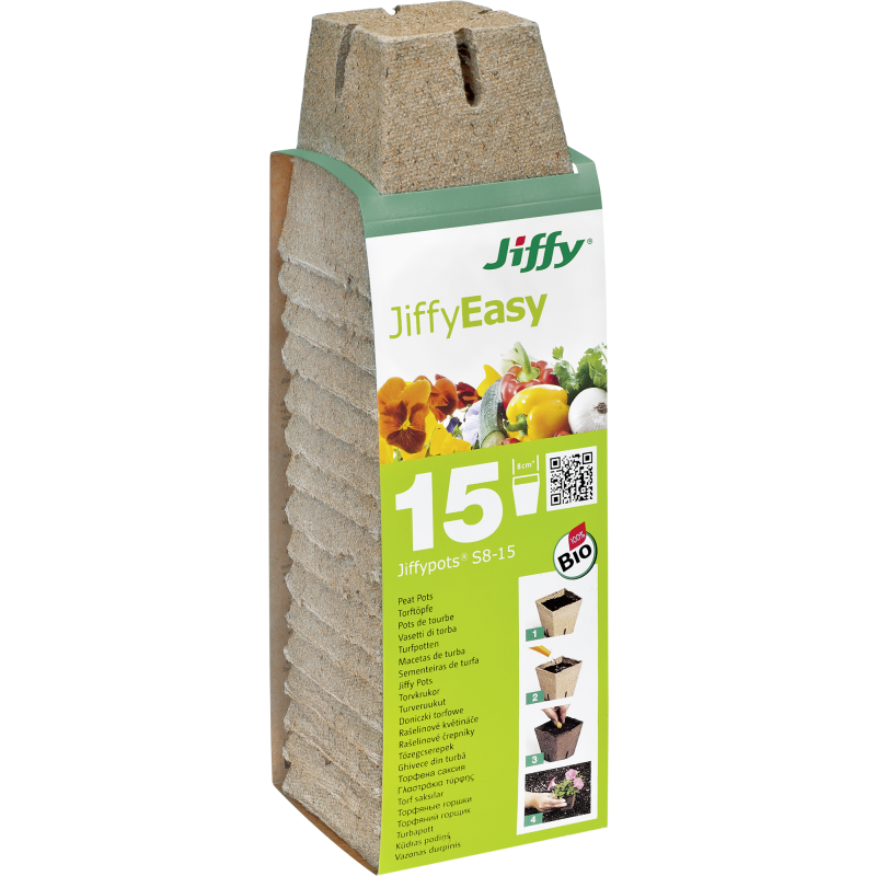 Turveruukku Jiffy 8 cm 15 kpl
