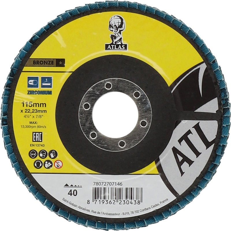 Lamellilaikka Atlas 115x22,23mm P40 lasikuitutausta