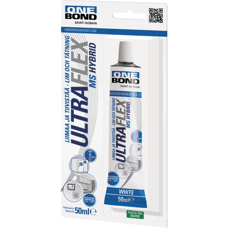 Rakennusliima Onebond 50 ml, valkoinen