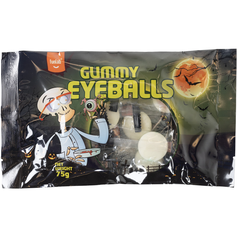 Halloween-karkki Funlab 75 g silmämuna
