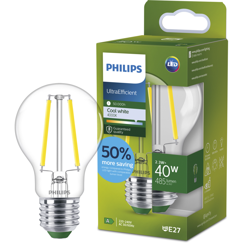 LED-lamppu Philips Ultra Efficient 40 W E27 4000 K