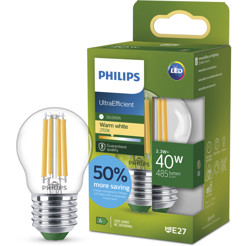 LED-lamppu Philips Ultra Efficient 40W E27 2700K