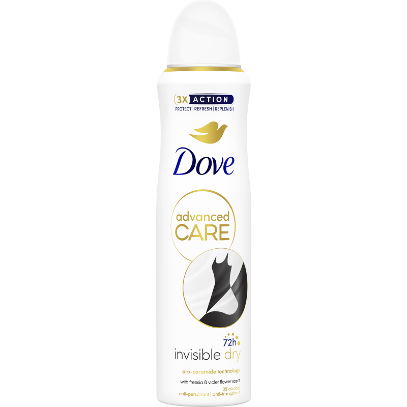 Deo spray Dove 150 ml 72h Advanced Care Invisible Dry