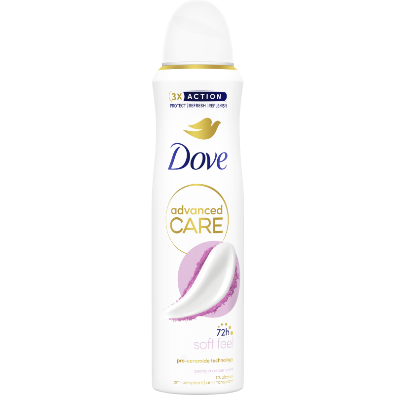 Deo spray Dove 150 ml 72h Advanced Care Soft Feel