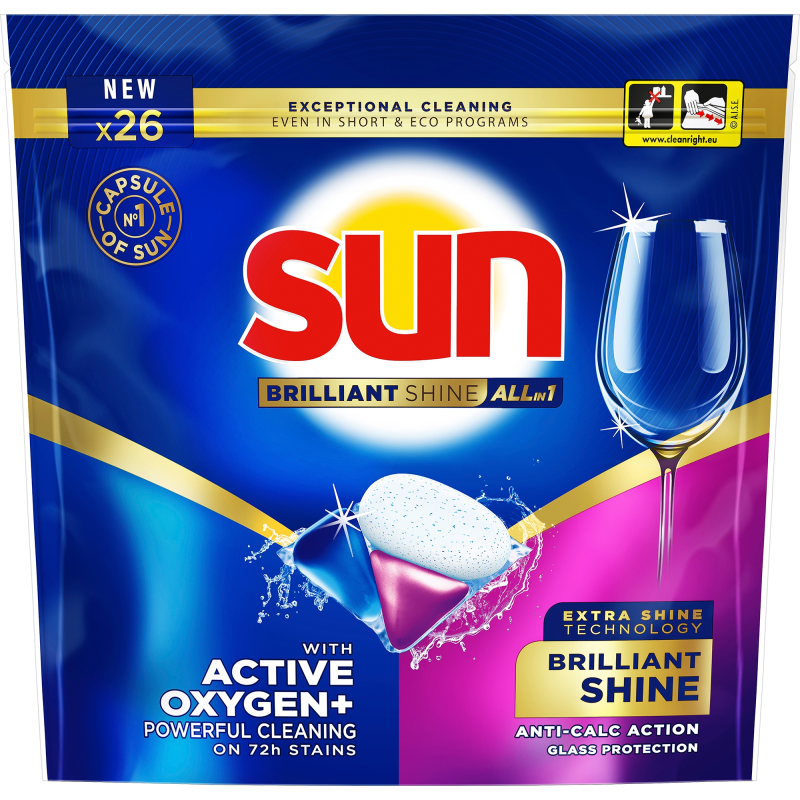 Konetiskikapseli Sun 26 kpl Brilliant Shine All-in-1