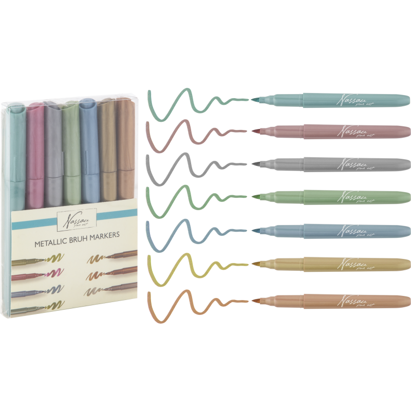 Sivellintussi Nassau Fine Art 7 kpl metallivärit