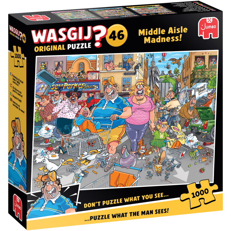 Palapeli Jumbo 1000 palaa Wasgij Original 46 Middle Aisle Madness!