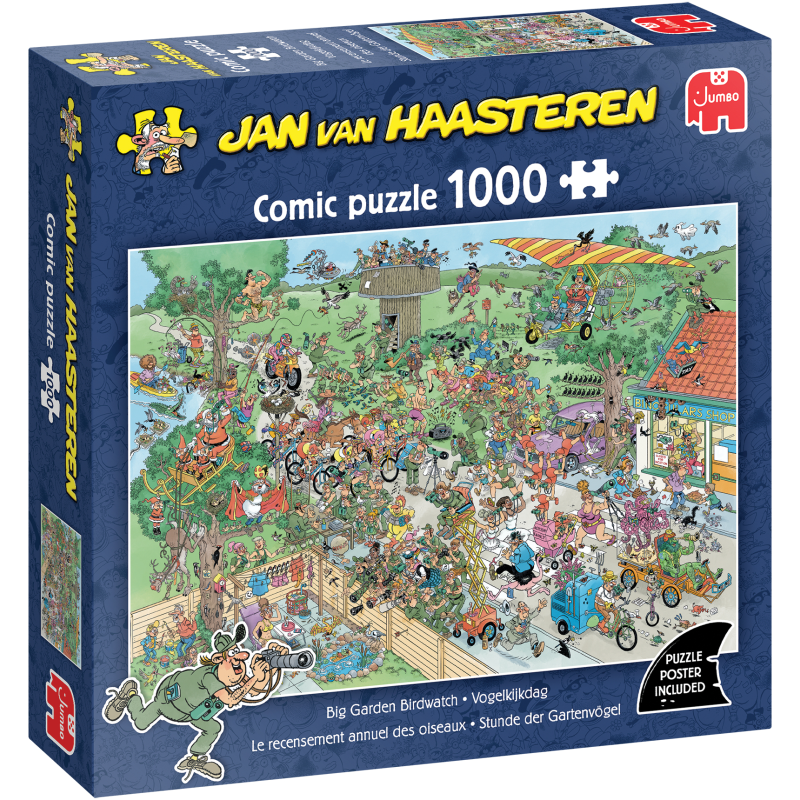 Palapeli Jumbo 1000 palaa Jan van Haasteren Big Garden Birdwatch