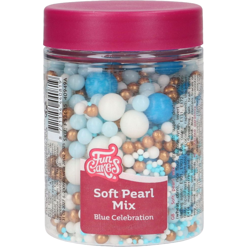 Sokerihelmet FunCakes 80 g pehmeät Blue Celebration Mix