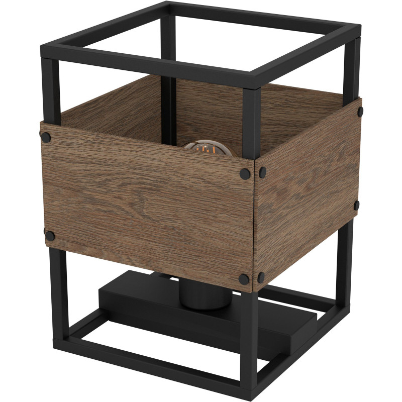 Pöytävalaisin EGLO Evesham 40W 19,5x19,5x25cm musta/tummanruskea puu