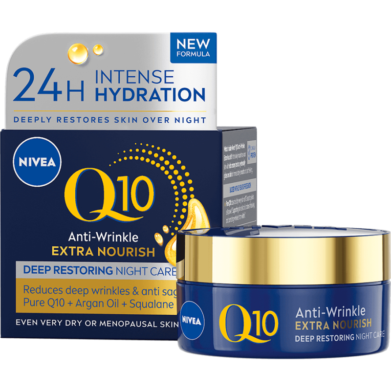 Yövoide Nivea Q10 50 ml Anti-Wrinkle Extra Nourish Deep Restoring