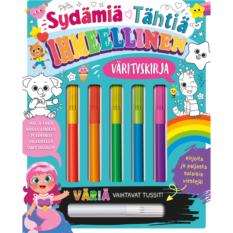 Värityskirja Readme.fi Ihmeellinen sisältää kyniä