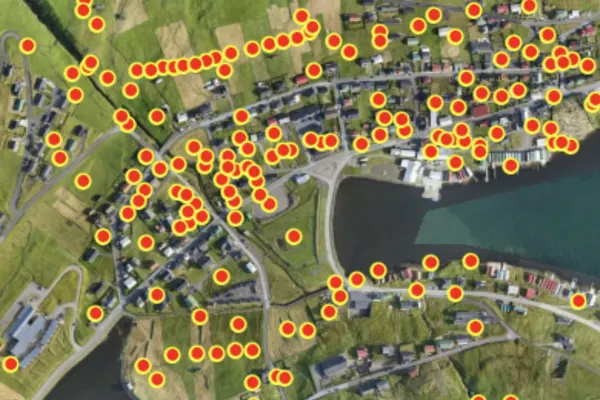 Staðarnøvn løgd inn á kortið hjá Vágs kommunu