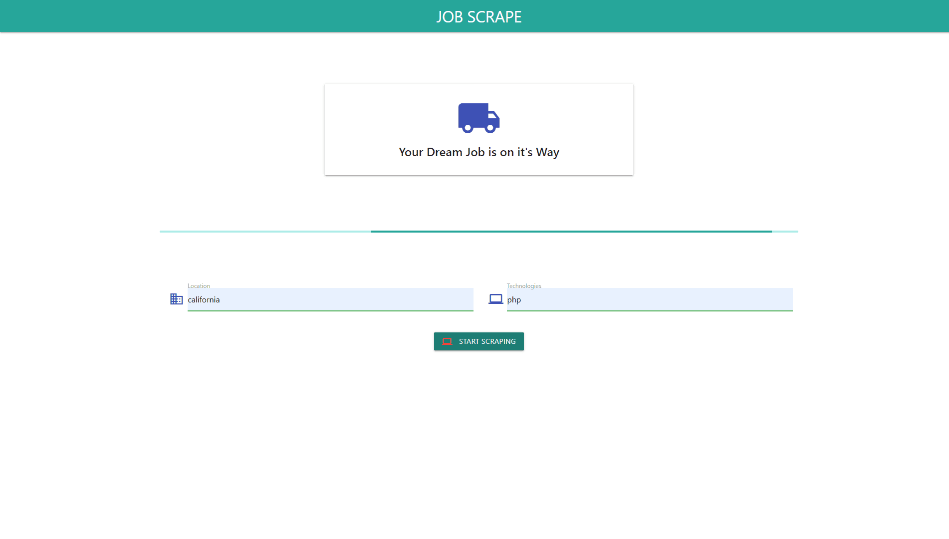 Screenshot of app