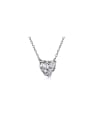 925 Sterling Silver With White Gold Plated Delicate Heart Necklaces