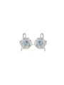925 Sterling Silver With 18k Gold Plated Delicate Flower Stud Earrings