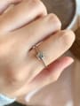 925 Sterling Silver With White Gold Plated Delicate Geometric Engagement Rings