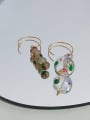 925 Sterling Silver With 18k Gold Plated Lucite Vintage Ball Earrings