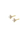 925 Sterling Silver With 18k Gold Plated Delicate Geometric Stud Earrings