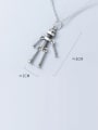 925 Sterling Silver With Antique Silver Plated Robot Personalized Pendants