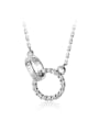 925 Sterling Silver With White Gold Plated Delicate Round Necklaces