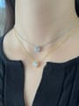 925 Sterling Silver With White Gold Plated Delicate Round Necklaces