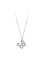 925 Sterling Silver With White Gold Plated Delicate Butterfly Necklaces