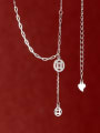 925 Sterling Silver With Delicate Round Party Tassel Necklaces