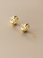 925 Sterling Silver With 18k Gold Plated Simplistic Crown Earrings