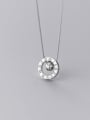 925 Sterling Silver With Rose Gold Plated Simplistic Round Necklaces