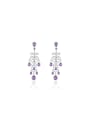 925 Sterling Silver With White Gold Plated Delicate Water Drop Drop Earrings