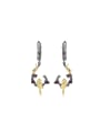 925 Sterling Silver With 18k Gold Plated Vintage Animal Drop Earrings