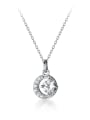 925 Sterling Silver With 18k Gold Plated Delicate Round Engagement Necklaces