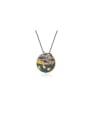 925 Sterling Silver With 18k Gold Plated Personalized Round Necklaces