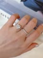 925 Sterling Silver With White Gold Plated Delicate Heart Wedding Engagement Rings