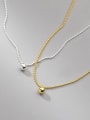 925 Sterling Silver With 18k Gold Plated Simplistic Ball Necklaces