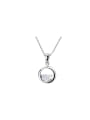 925 Sterling Silver With White Gold Plated Delicate Round Party Necklaces