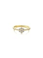 925 Sterling Silver With 18k Gold Plated Delicate Flower Band Rings