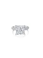 925 Sterling Silver With White Gold Plated Delicate High Carbon Diamond Square Multistone Rings