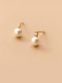 925 Sterling Silver With 18k Gold Plated Delicate Ball Stud Earrings