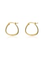 925 Sterling Silver With 18k Gold Plated Simplistic Geometric Hoop Earrings