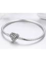 925 silver cute heart element basic bracelet