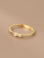 925 Sterling Silver With 18k Gold Plated Delicate Bowknot Rings