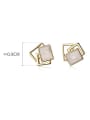 925 Sterling Silver With 18k Gold Plated Delicate Geometric Stud Earrings