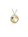 925 Sterling Silver With 18k Gold Plated Personalized Round Necklaces