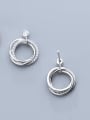 925 Sterling Silver With 18k Gold Plated Delicate Round Stud Earrings